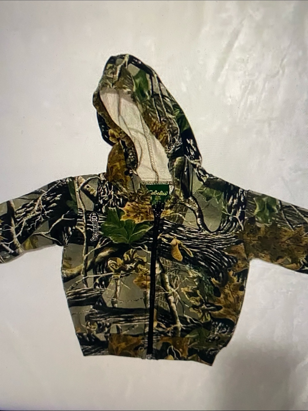 Cabela's Kids Camo Zip Hoodie in Green and Brown